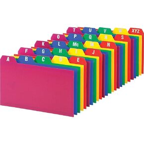 مجموعة دليل بطاقات مؤشر بولي أكسفورد، 3 × 5 بوصات، A-Z، علامات قطع 1/5 بوصة، ألوان متنوعة، 25 لكل مجموعة (73153)