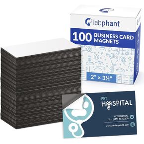 Business Card Magnets Pack of 100 – Customize with Peel and Stick Adhesive Magnet to Create Personalized Magnetic Business Cards as Promotional Items - Essential Large, Mid and Small Business Supplies