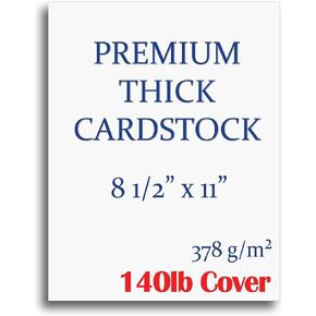 Extra Heavy Duty 140lb Cover Cardstock - Bright White - 379gsm 18pt Thick Paper for Inkjet & Laser Printers - 8-1/2" x 11" (100 Sheets Pack)