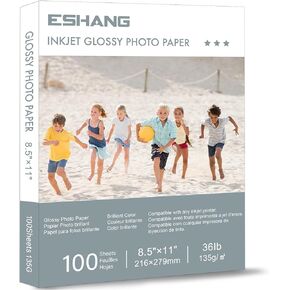Thin Inkjet Printer Paper 100 Sheets for DIY Chip Bag and Print Brochure Flyer 8.5x11 Inches Glossy 36Lb