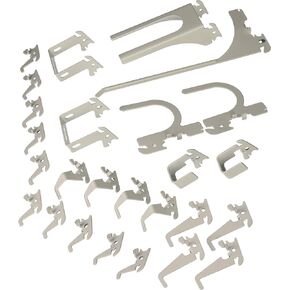Wall Control KT-200-DLX B Slotted Storage Panel Deluxe Metal Hook Assortment, Black