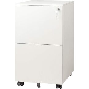 DEVAISE 2-Drawer Mobile File Cabinet with Lock, Commercial Vertical Cabinet in Black