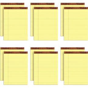 TOPS 8.5 x 11.75 Legal Pads, 12 Pack, The Legal Pad Brand, Wide Ruled, Yellow Paper, 50 Sheets Per Writing Pad, Made in the USA (7532)