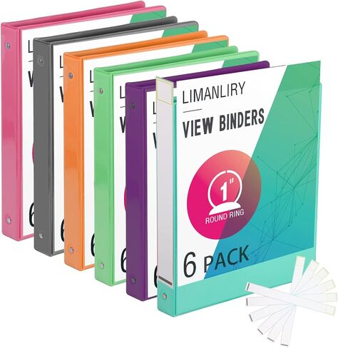 3 Ring Binders,1.5 inch Round Ring View Binders Holds 11"*8.5" Papers,Assorted Colors,4 Pack in Kuwait