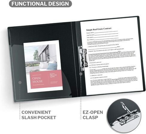 CRANBURY Punchless Clamp Binder Folder (Sky Blue) - 8.5x11 Ringless Binder with Metal Clip and Poly Covers, Holds 100 Letter Size Pages, Documents, Colored Swing Clamp Binder for Work or Home in Kuwait