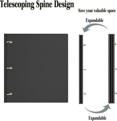 غلاف INFUN ذو 3 حلقات - 4 قطع، غلاف دائري مرن مع غطاء أمامي قابل للتخصيص وجيب كتالوج شفاف، يحمل ورق مقاس 8.5 × 11 بوصة in Kuwait