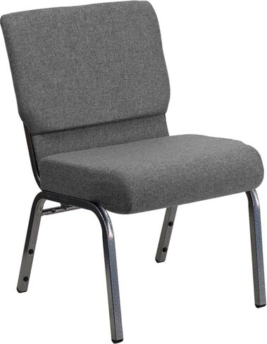 Flash Furniture HERCULES Series 21''W Stacking Church Chair in Black Fabric - Silver Vein Frame in Saudi Arabia