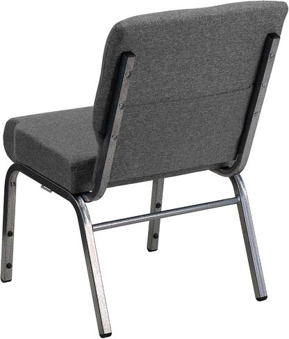 Flash Furniture HERCULES Series 21''W Stacking Church Chair in Black Fabric - Silver Vein Frame in Saudi Arabia