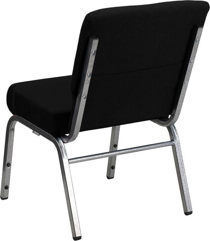 Flash Furniture HERCULES Series 21''W Stacking Church Chair in Black Fabric - Silver Vein Frame in Saudi Arabia