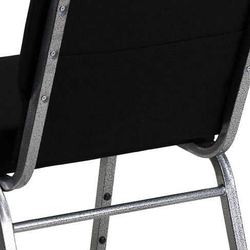 Flash Furniture HERCULES Series 21''W Stacking Church Chair in Black Fabric - Silver Vein Frame in Saudi Arabia