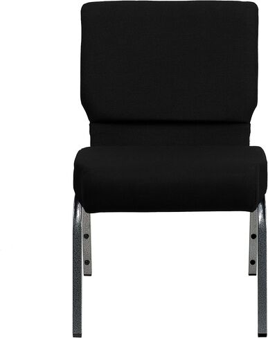 Flash Furniture HERCULES Series 21''W Stacking Church Chair in Black Fabric - Silver Vein Frame in Saudi Arabia