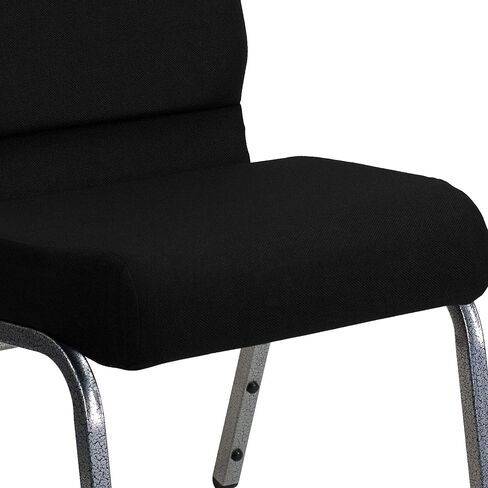 Flash Furniture HERCULES Series 21''W Stacking Church Chair in Black Fabric - Silver Vein Frame in Saudi Arabia