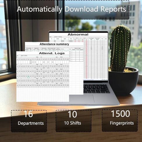 ساعة زمنية، ساعات زمنية للموظفين في الشركات الصغيرة، آلة حضور مع بصمة الإصبع، ثقب كلمة المرور في ساعة واحدة، ساعة وقت بصمة المكتب مع 1000 بصمة (أسود) in Kuwait