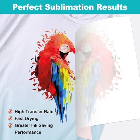 ورق تصعيد 8.5 × 11 بوصة - ورق نقل حراري 100 ورقة إصدار جديد لأي طابعة نافثة للحبر مع حبر تصعيد لأكواب التي شيرت وما إلى ذلك DIY - 100 جرام... in Kuwait