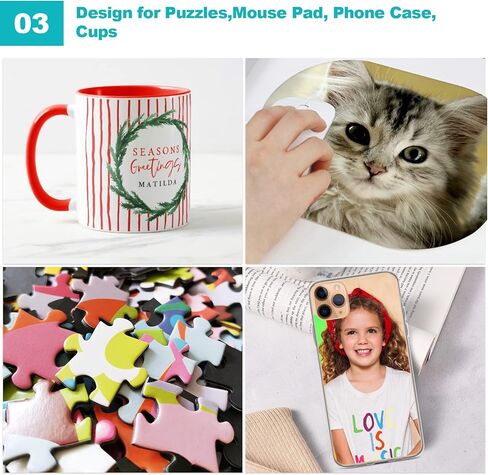 ورق تصعيد 8.5 × 11 بوصة - ورق نقل حراري 100 ورقة إصدار جديد لأي طابعة نافثة للحبر مع حبر تصعيد لأكواب التي شيرت وما إلى ذلك DIY - 100 جرام... in Kuwait