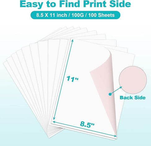 ورق تصعيد 8.5 × 11 بوصة - ورق نقل حراري 100 ورقة إصدار جديد لأي طابعة نافثة للحبر مع حبر تصعيد لأكواب التي شيرت وما إلى ذلك DIY - 100 جرام... in Kuwait