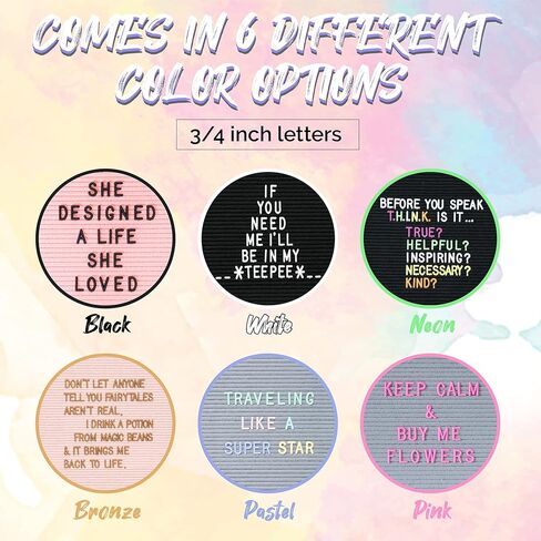 Felt Like Sharing Plastic Letter Board Letters Only (348 Pieces) – 1" Letter Board Letters for Changeable Felt Letter Board – White Letter Board Accessories – Gift Set in Kuwait