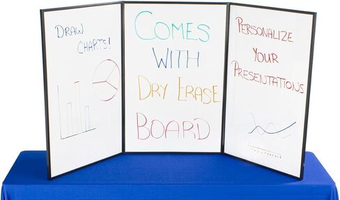 لوحة عرض ثلاثية الطي مكونة من 3 لوحات، مقاس 72 × 36، مزودة بخطاف أسود وقماش قابل للحلقة وسبورة بيضاء للكتابة in Kuwait