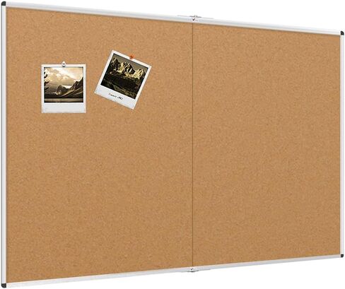 VIZ-PRO Cork Notice Board, 48 X 36 Inches, Pack of 2, Silver Aluminium Frame in Saudi Arabia
