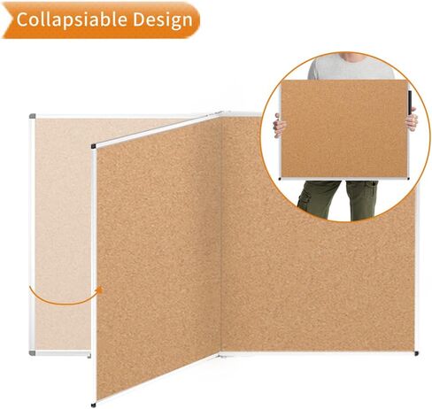 VIZ-PRO Cork Notice Board, 48 X 36 Inches, Pack of 2, Silver Aluminium Frame in Saudi Arabia