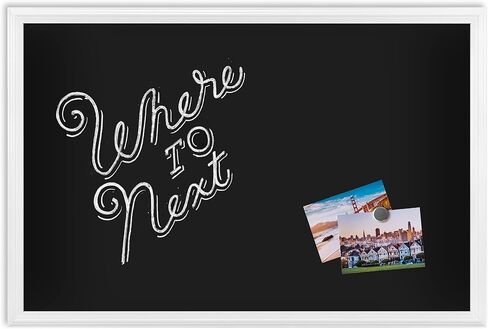 U Brands Magnetic Chalkboard, 30"x20", White Wood Style Frame, Premium Matte Surface in Saudi Arabia