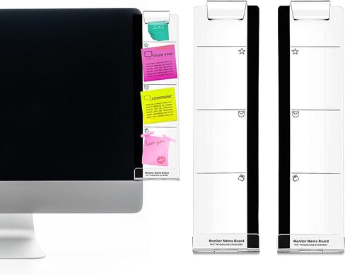 Quadow Monitor Message Board/Computer Monitors Side Panel/Notes Memo Board Message for Monitors,1Set (Left & Right) (with Phone Holder) in Saudi Arabia
