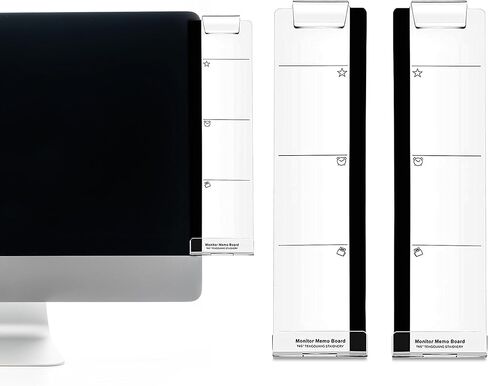 Quadow Monitor Message Board/Computer Monitors Side Panel/Notes Memo Board Message for Monitors,1Set (Left & Right) (with Phone Holder) in Saudi Arabia