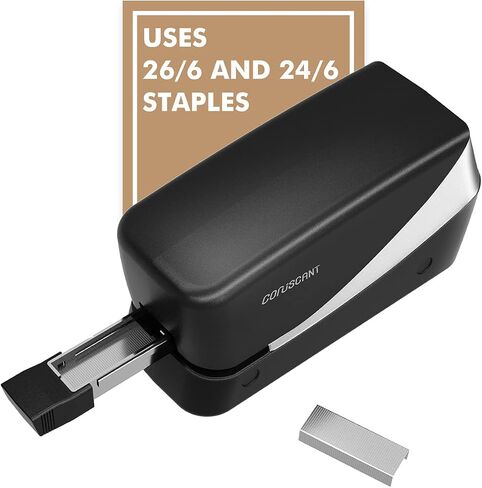 Coruscant Electric Stapler, Heavy Duty Desktop Stapler, Includes 2000 Staples and 1 Staple Remover, No-Jam Automatic Stapler AC or Battery Powered, 25 Sheet, Professional for Office Home School Use in Saudi Arabia