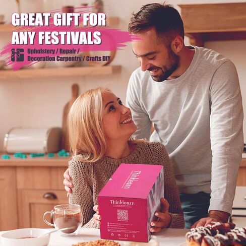 مجموعة أدوات مسدس أساسية 37 قطعة، مسدس أساسي للمفروشات الوردية 4 في 1 مع 800 دبوس، مسدس أساسي عالي التحمل للخشب والحرف اليدوية والنجارة والديكور DIY، مجموعة أدوات نسائية وردية للمنزل in Kuwait