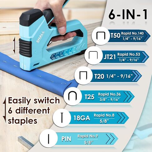 SHALL Staple Gun Heavy Duty, 3-in-1 Upholstery Staple Gun Kit with 3000 Staples, Staple Remover, Manual Brad Nailer with Specific Staples Outlet Position Indicator in Saudi Arabia