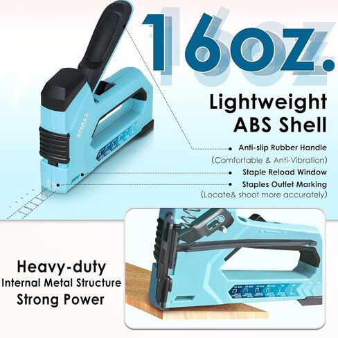 SHALL Staple Gun Heavy Duty, 3-in-1 Upholstery Staple Gun Kit with 3000 Staples, Staple Remover, Manual Brad Nailer with Specific Staples Outlet Position Indicator in Saudi Arabia