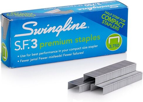 Swingline Staples, S.F. 3, Premium for Desktop Staplers, 1/4" Length, 105/Strip, 5000/Box, Jam Free, Half Strip (35440) in Kuwait