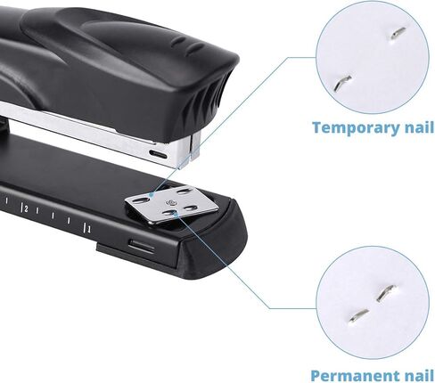 Long Reach Stapler,with 2000 Staples & Stapler Remover Full Strip，20-25 Sheet Capacity,with Built-in Ruler and Adjustable Locking Paper Guide, Black in Kuwait