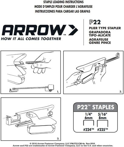 Arrow P22 Heavy Duty Handheld Plier Stapler for Crafts, Office, and Insulation, Uses 1/4-Inch and 5/16-Inch Staples in Saudi Arabia