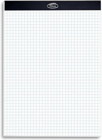لوحة ورق رسم بياني من Alitte، عبوة من 3 قطع، مقاس حروف بيضاء - ورق شبكي رباعي 4x4، مع خطوط زرقاء - ثقوب سهلة التمزق، ظهر من الورق المقوى مقاس 11x8.5 - دفاتر رسم بياني للمدرسة والمكتب - 50 ورقة لكل وسادة in Kuwait