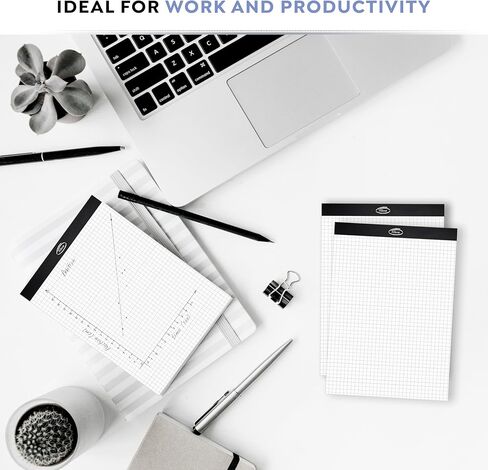 لوحة ورق رسم بياني من Alitte، عبوة من 3 قطع، مقاس حروف بيضاء - ورق شبكي رباعي 4x4، مع خطوط زرقاء - ثقوب سهلة التمزق، ظهر من الورق المقوى مقاس 11x8.5 - دفاتر رسم بياني للمدرسة والمكتب - 50 ورقة لكل وسادة in Kuwait