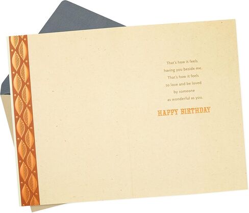 Hallmark Romantic Birthday Card (Gold and Green Leaf) & Birthday Card for Husband (Plaid with Flower) in Saudi Arabia