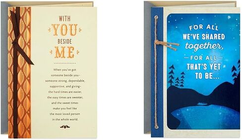 Hallmark Romantic Birthday Card (Gold and Green Leaf) & Birthday Card for Husband (Plaid with Flower) in Saudi Arabia