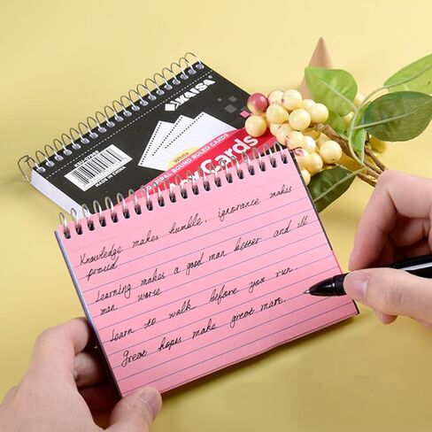 KAISA Spiral Index Cards, 3.6"x5" Ruled Flashcards Sprial Note Taking Paper Notepads, 50 Cards/Pad, 200 Counts(4pad),KSU-07969 in Saudi Arabia