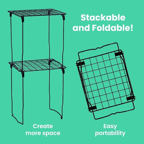 رف منظم الخزانة LockerMate Stac-A-Shelf، قابل للتكديس، طويل جدًا، يناسب خزائن المدرسة ذات الحجم القياسي، أسود in Kuwait