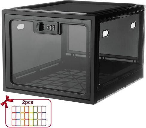 Lalifebuss Combination Lock Boxes for Personal Items, Lockable Storage Box for Office Locker/School/Medicine/Snacks/Phone Jail/Electronic/Home (1 Pack/Black) in Saudi Arabia