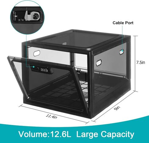 Lalifebuss Combination Lock Boxes for Personal Items, Lockable Storage Box for Office Locker/School/Medicine/Snacks/Phone Jail/Electronic/Home (1 Pack/Black) in Saudi Arabia