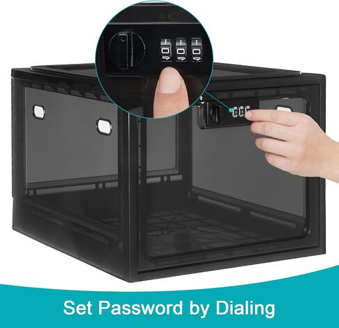 Lalifebuss Combination Lock Boxes for Personal Items, Lockable Storage Box for Office Locker/School/Medicine/Snacks/Phone Jail/Electronic/Home (1 Pack/Black) in Saudi Arabia