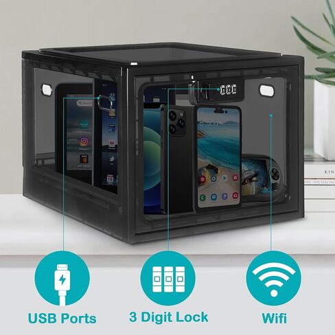Lalifebuss Combination Lock Boxes for Personal Items, Lockable Storage Box for Office Locker/School/Medicine/Snacks/Phone Jail/Electronic/Home (1 Pack/Black) in Saudi Arabia