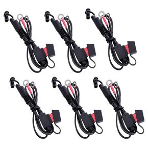 TOPDC 22" 10A Fused Ring Terminal 6 PCS Harness Quick Connect Extention Cord for Battery Charger/Maintainer
