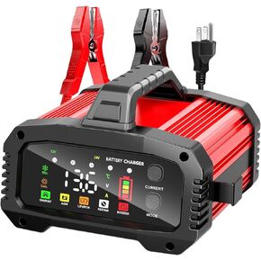 YONHAN 0-25Amp Battery Charger,12/24V All in One Lifepo4 Lead Acid Car Battery Charger Booster Mode, 5 Level Adjustable Current,Trickle Charger for AGM,Lithium, Marine, Boat and Deep Cycle Batteries