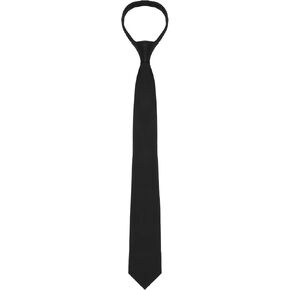 Lusofie Black Clip On Tie Silk Zipper Ties for Men Clip On Ties for Men Pre Tied Ties for Men Formal Business Graduation