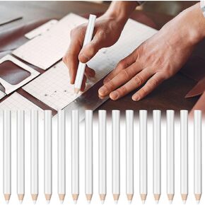 15 PCS White Sewing Marking Pencils Invisible Erasable Marking Pencils for Sewing 3.4" Sewing Fabric Pencils for Leather Cut Marks Student Drawing Tailor Marks