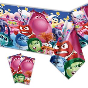 We1Fit 2pack Inside-Out Tablecloth Disposable Tablecover Birthday Party Supplies and Decorations for Kids Theme Birthday Party Decorations Rectangle Tables 70"X42",2 Pack
