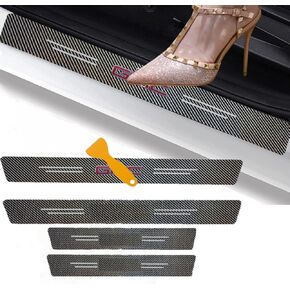 [2024 Newest] 4PCS Car Door Sill Protector for GMC Sierra Denali Canyon Terrain Yukon Jimmy Acadia,[Reinforced Super Glue&3D Bronzing,&6-Layer Non-Slip Composite] Anti-Scratch Entry Guards
